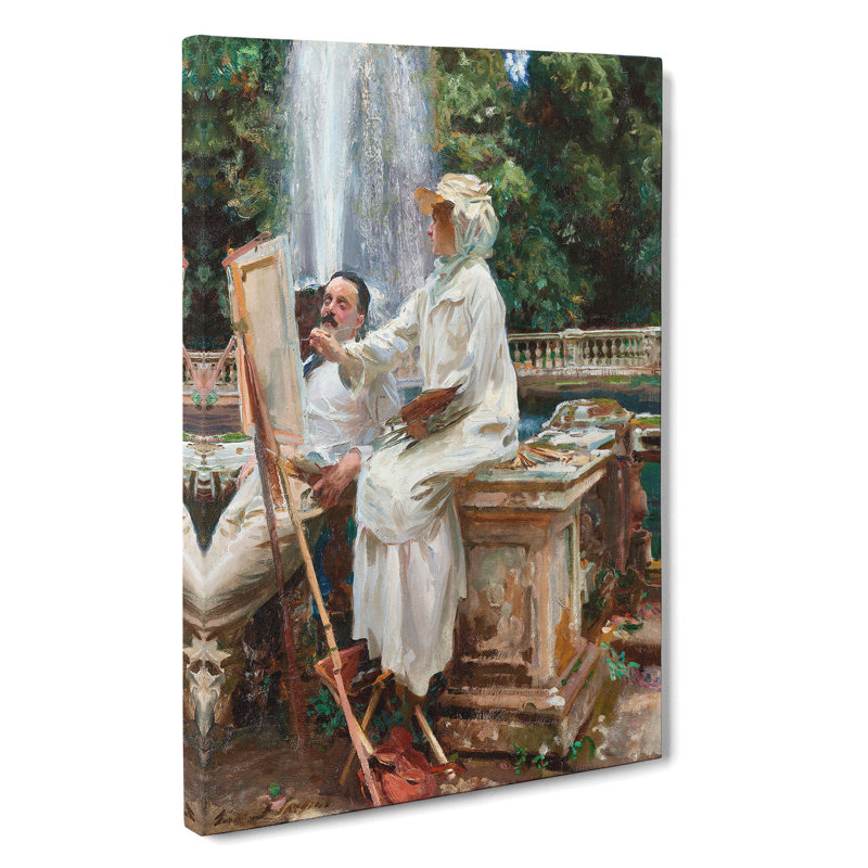 CAN4050CAN The Fountain, Villa Torlonia by John Singer Sargent - Painting, 60cm H x 40cm x 3cm D, Wrapped Canvas