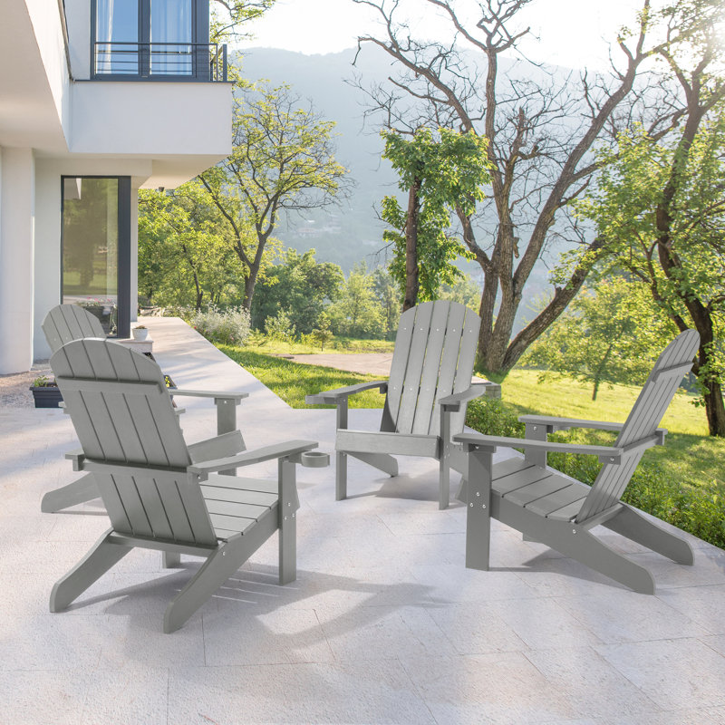 Chaise simple en bois résistante aux intempéries Innir, Gris clair