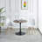 31.5"BLACK AND WALNUT Table Mid-Century Dining Table For 2-4 People With Round Mdf Table Top, Pedestal Dining Table, End Table Leisure Coffee Table