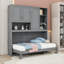 Twin Wall Murphy Bed with Top Cabinet, Shelves, USB Ports and Light-1354993188