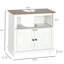 Meuble-lavabo de style rustique avec armoire de rangement à double porte, meuble-lavabo bas avec tablettes de rangement