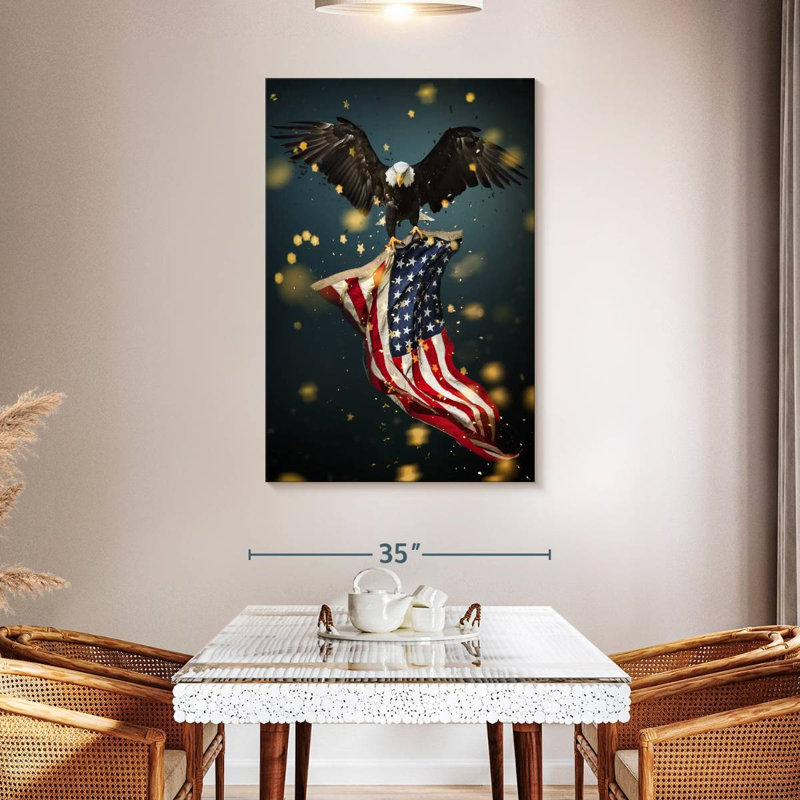 Borges Eagle Carrying USA Flag, 48" H x 32" W