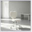 Chaise de coiffeuse à dossier en forme de cœur, chaise de bureau pivotante à 360° et réglable en hauteur avec roulettes pour un confort et un style optimaux.