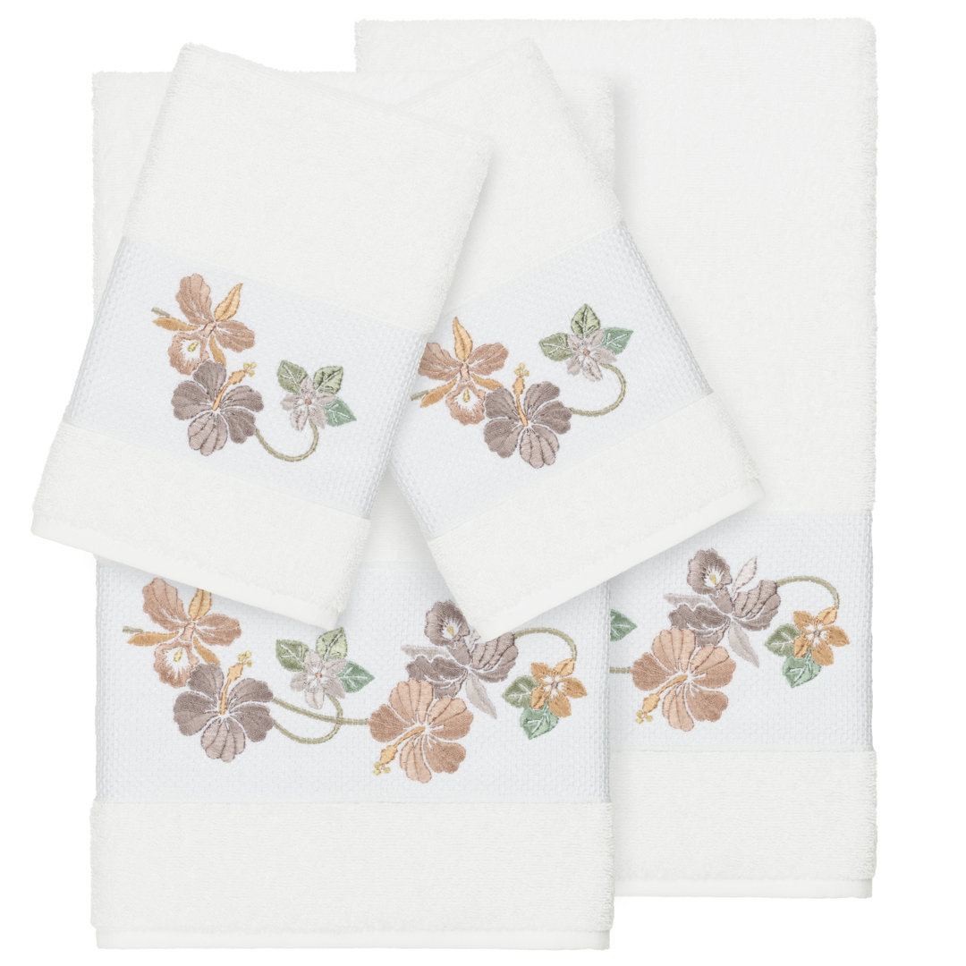 Caroline Embellished 4 Piece Towel Set Linum Home Textiles 