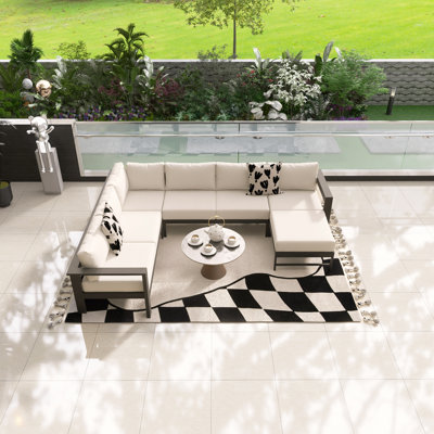 U-Shaped Modular Outdoor Patio Sofa Set, Perfect For Garden, Backyard & Balcony