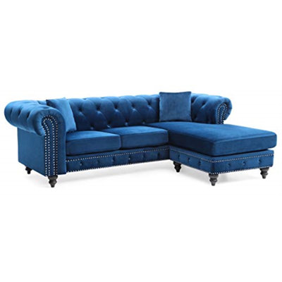 Blagdon Velvet L-Shaped Sectional Reversible