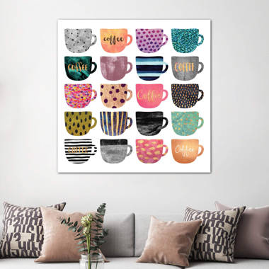 Pretty coffee cups print by Elisabeth Fredriksson