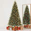 Arbre de Noël artificiel pré-éclairé 6,5 / 7,5 pi, polyéthylène pleine grandeur + PVC, DEL blanc chaud, installation facile à charnière, ignifuge, aiguilles de pin réalistes, base en métal stable-2025115928