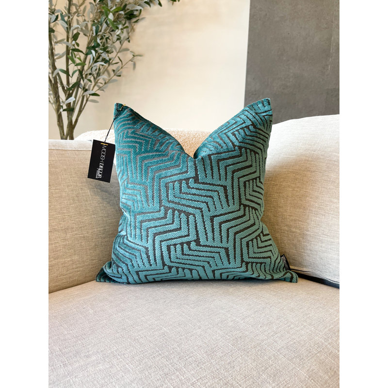 Housse de coussin en velours, Calypso / noir, 24 po x 24 po