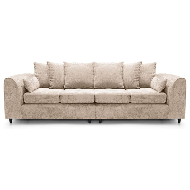 4 Seater Chenille Sofa, Beige