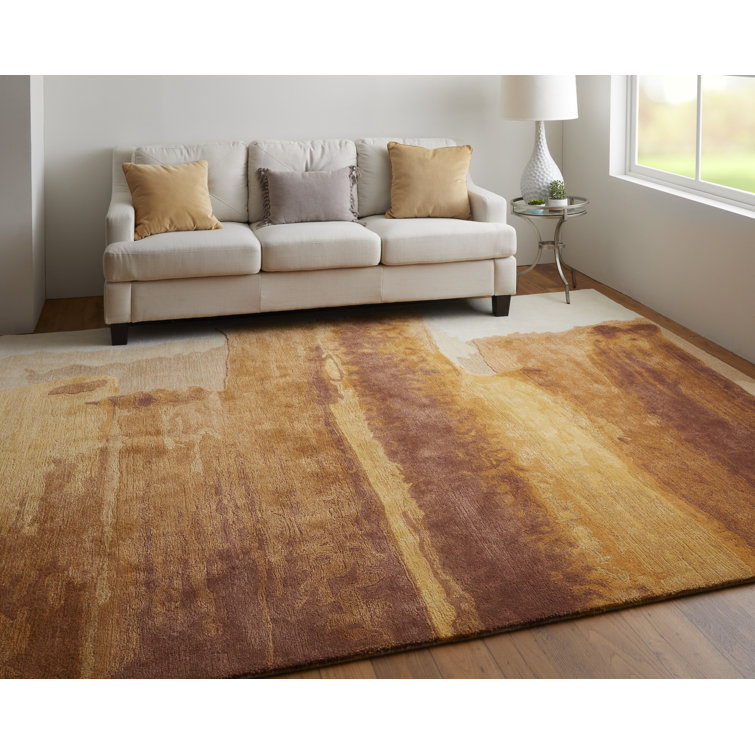 Ramiro Abstract Hand Tufted Rust / Brown Rug