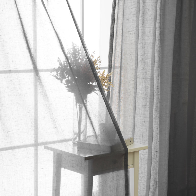 Rideau semi-transparent Tenggarong, Gris foncé