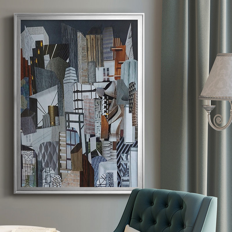Western Metropolis par Coco Good Print, H 42,5 po x l 30,5 po x P 1 po, Argent