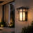 1-Ligh Waterproof Lantern Outdoor Wall Sconce with Frosted Glass Shade-357984238