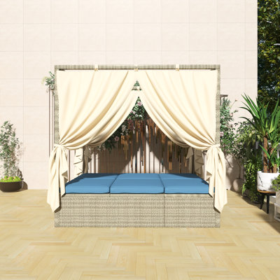 Adjustable Outdoor Lounge Chair With Canopy, Removable Cushion, Multi-Position Recline, 3 Colors For Patio, Garden And Poolside