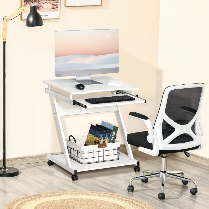 MDF Steel Desk, Brown/Silver