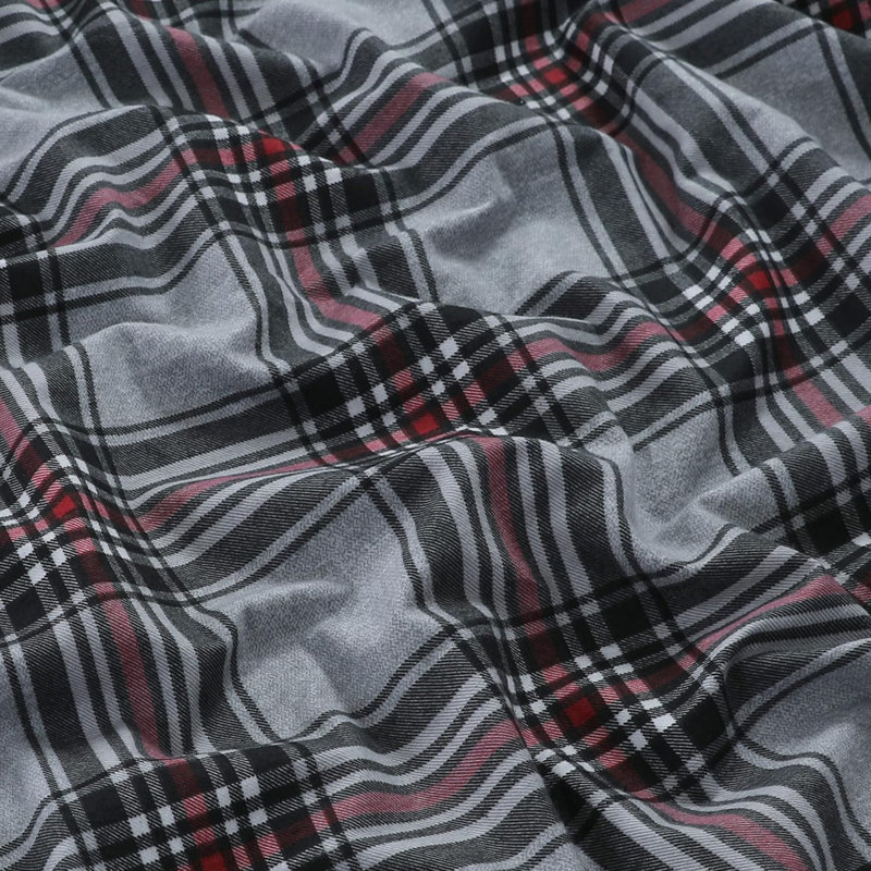 Flannel Sheets Set Double Brushed, Twin Sheet Set + Fitted Sheet + 2 Pillowcases, Anders Plaid