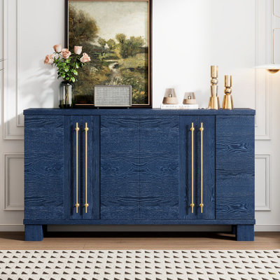 Sideboard Buffet Cabinet With Storage, Wood Sideboard With Adjustable Shelves And Gold Handles For Kitchen, Dining Room And Living Room by George Oliver
