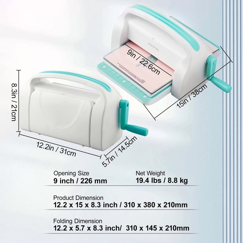 Machine de gaufrage à découper manuelle 9 "pour Scrapbooking