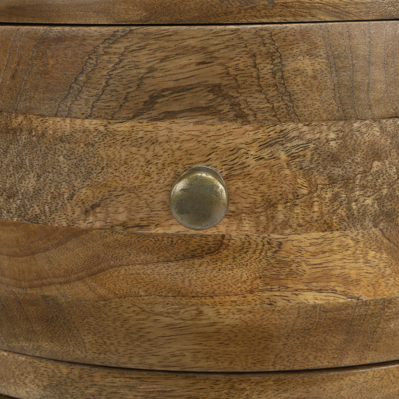 Table de chevet 4 tiroirs Atlantic, Manguier naturel