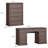 Hailiey Farmhouse 2-Piece Office Set - Textured Writing Desk with File Organizer & 5-Drawer Chest-1546651579
