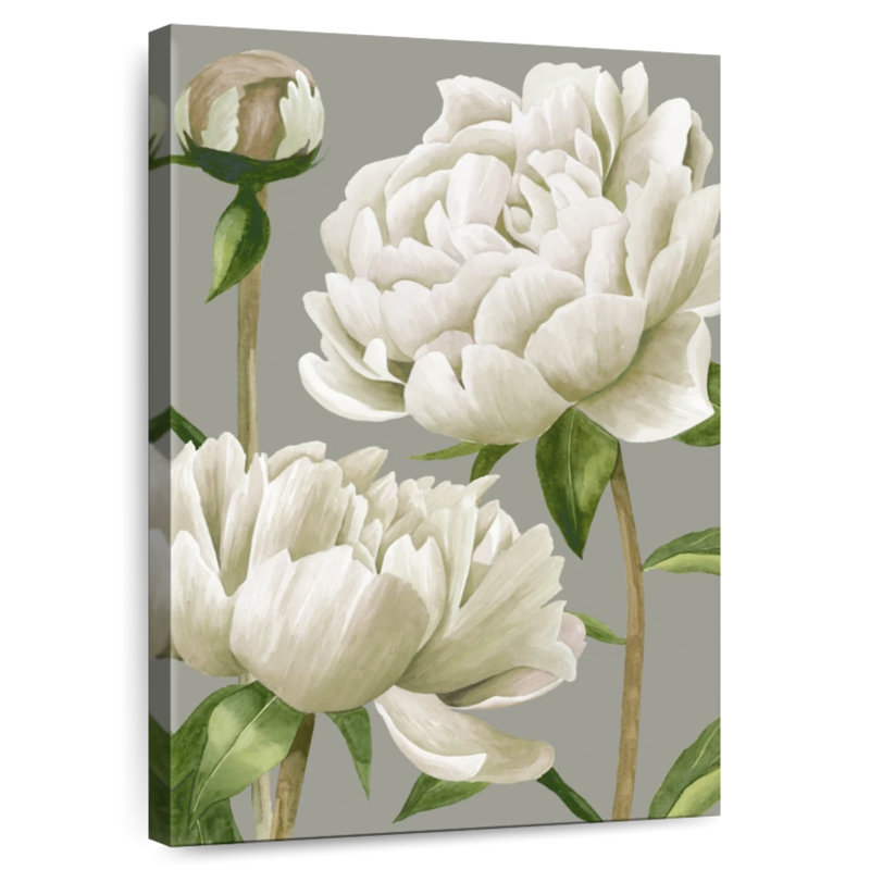 Harnek White Pivoines I, H 36 po x l 24 po