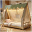 Lit simple avec tente et lumière, blanc-1632098247-1632098250