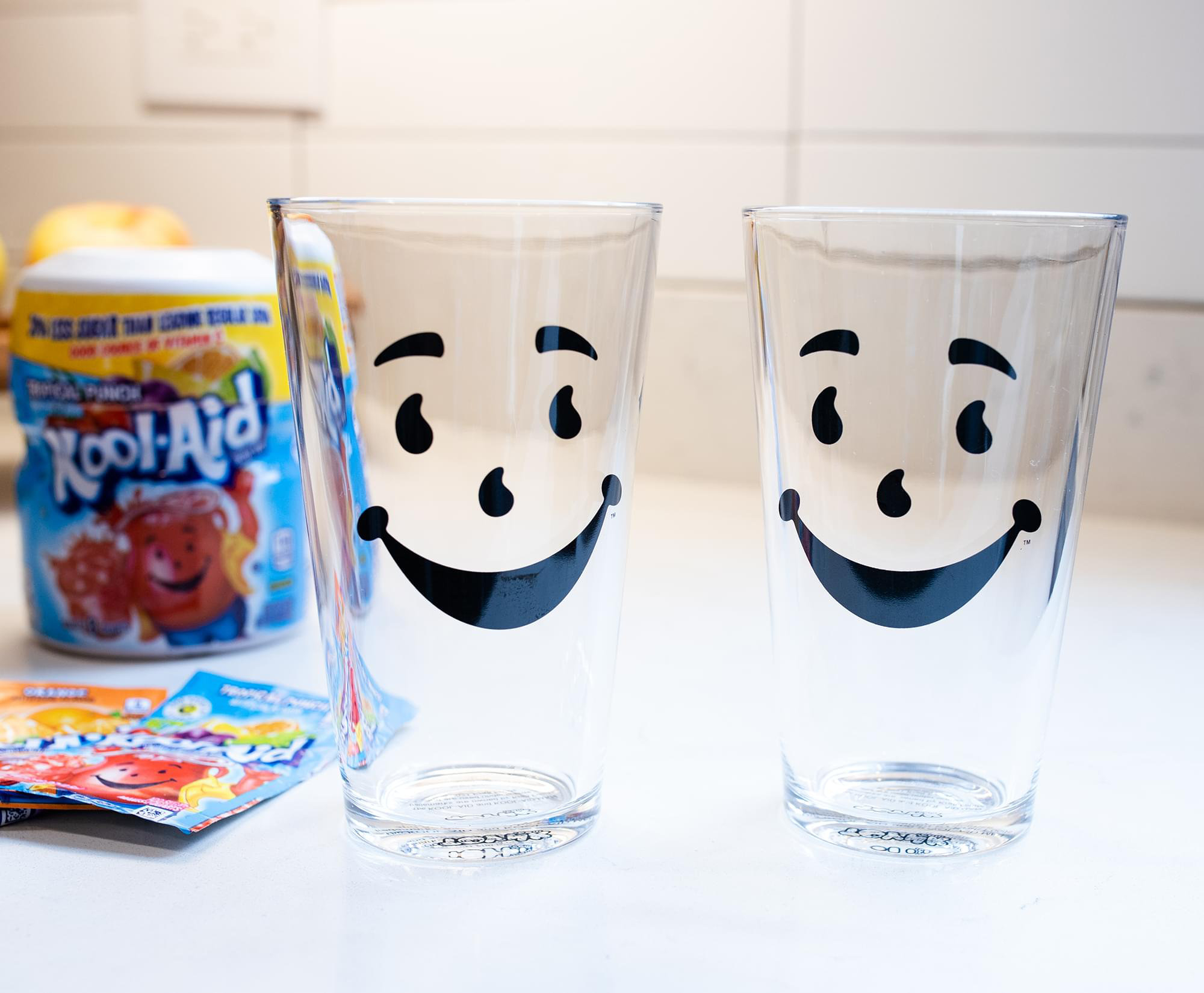 Smiley Face Glass Cup, Happy Face Cup, 16oz Libbey Glass Cup