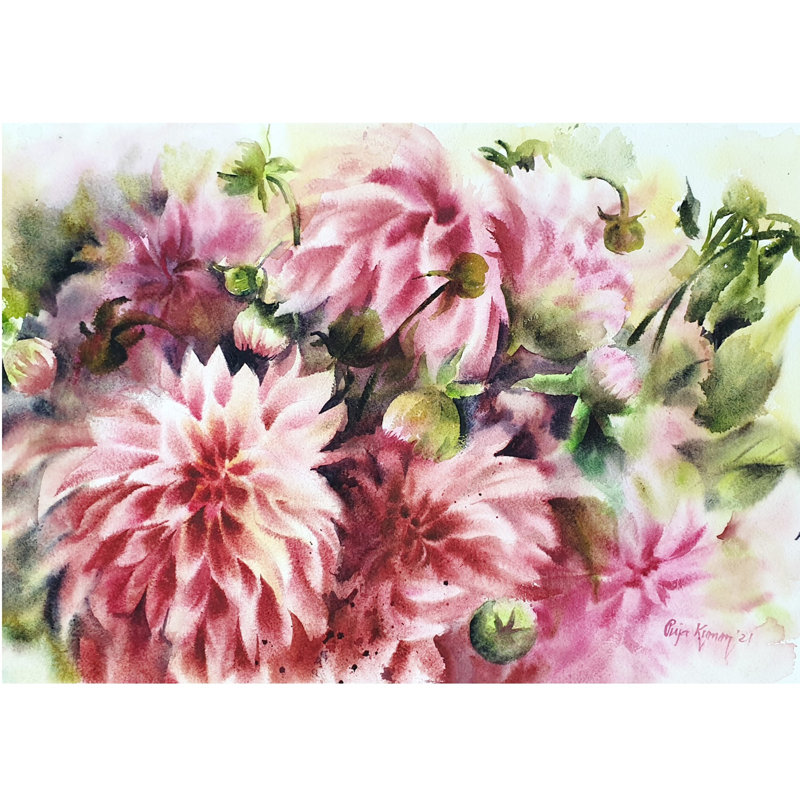 Bouquet de fleurs | Aquarelle sur papier par Puja Kumar