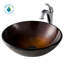 Glass Circular Vessel Bathroom Sink with Faucet-35841304