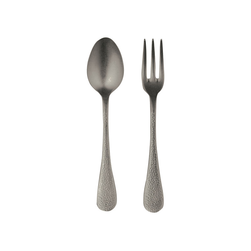 Epoque 2 Piece Stainless Steel Hostess Set, Pewter Black Gold