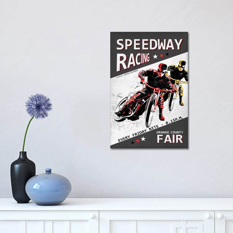 Speedway Racing OC Fair by Mark Rogan - Print on Canvas, Wrapped Canvas, 45.72cm H x 30.48cm W x 1.91cm D