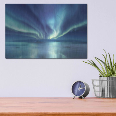 " Northern Lights In The Lofoten Islands Norway 3 " by Luxe Metal Portfolio
