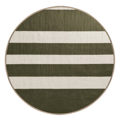 Machine Washable Horizontal Stripes Brown Area Rug