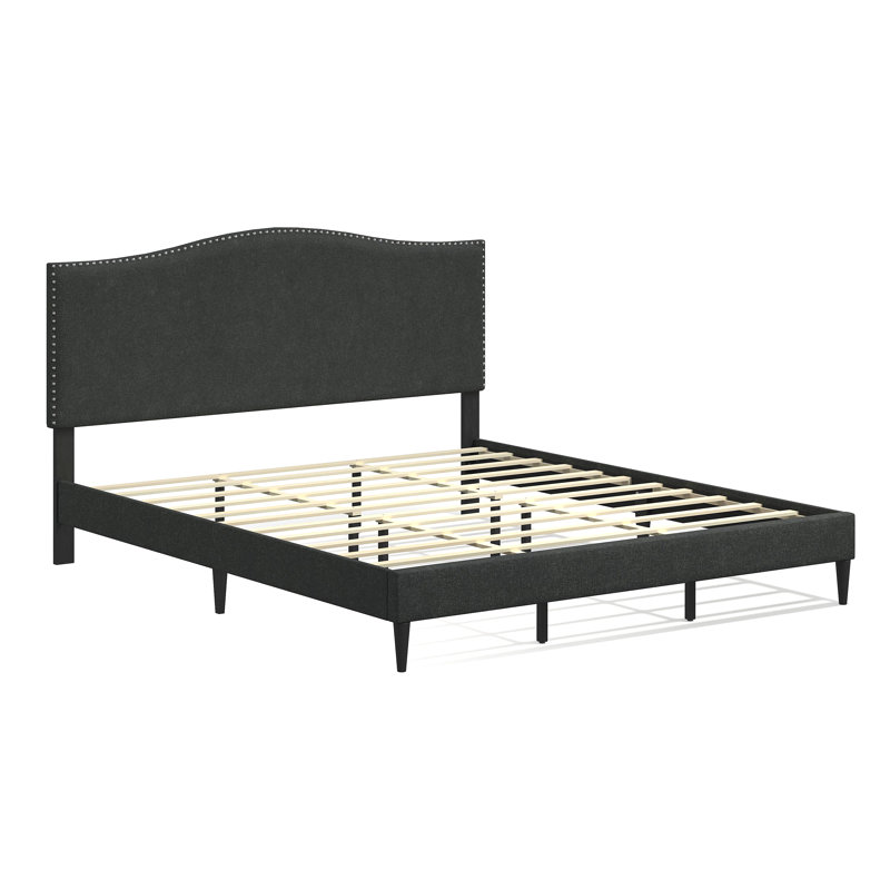 Salvaggio Upholstered Platform Bed, California King, Gray