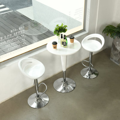 Vinnie Swivel Adjustable Height Counter Stool with Metal Frame