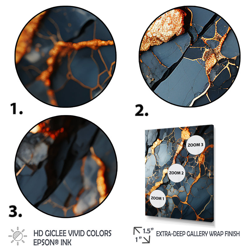 Gris et or abstrait marbre granit III - reproduction d'art abstrait mural, Cadre flottant noir, H 32 po x l 16 po x P 1 po