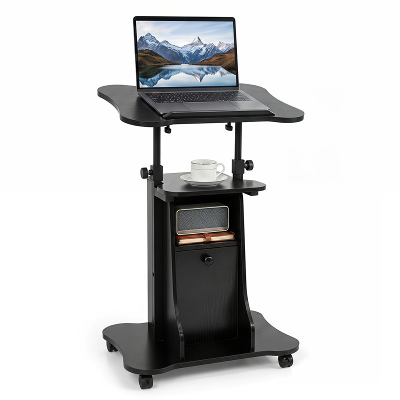 Kresler Adjustable Curved Metal Base Standing Desk