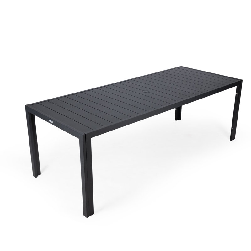 Letendre Rectangular Metal Outdoor Dining Table , in. W 35.43'' in. D, 35.43" W x 87" L x 29.53" H