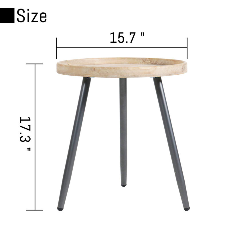 Table de bout ronde contemporaine, ensembles en bois, utilisation multifonctionnelle, assemblage facile