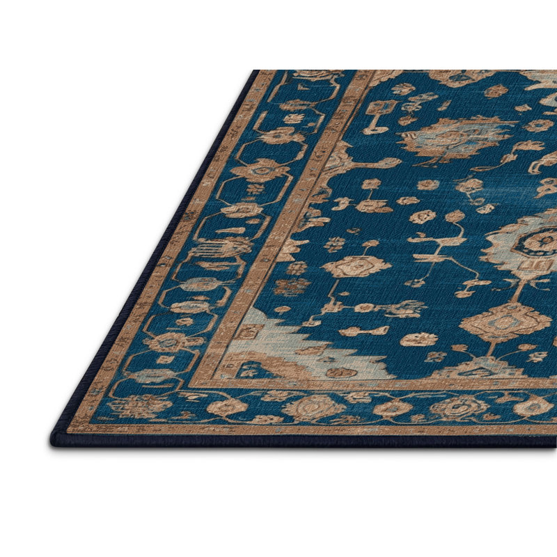 Tapis bleu lavé à la machine