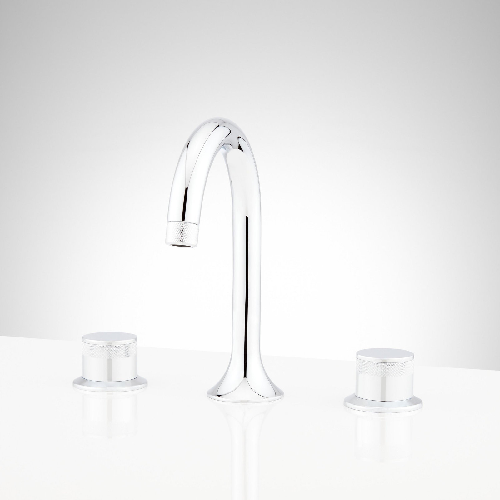 Lentz 1.2 GPM Widespread Bathroom Faucet with Lever Handles, Chrome, Knob Handle