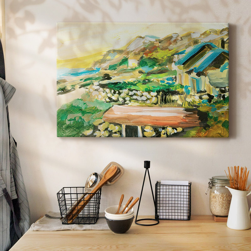 «Spring Village IV», toile tendue avec châssis, H 24 po x l 36 po