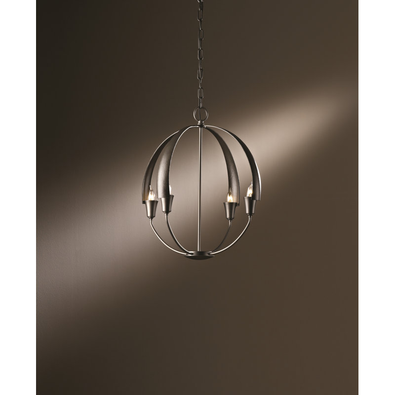 Cirque 4 - Light Sphere Globe Chandelier, 20.7" H x 19" W x 19" D, Dark Smoke