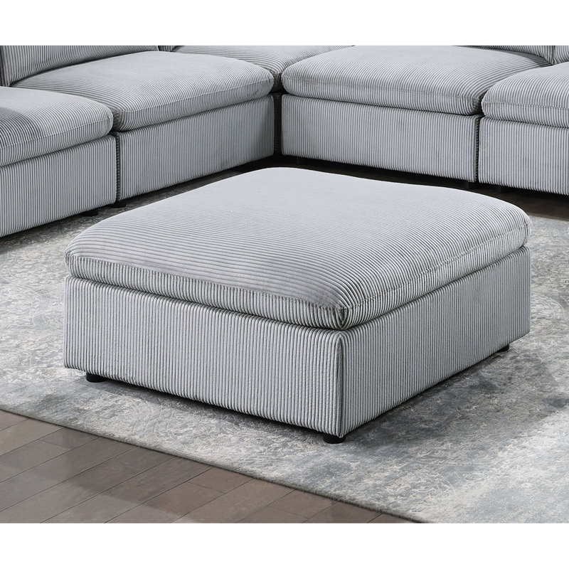 Canapé modulaire 8 pièces en velours côtelé gris foncé
