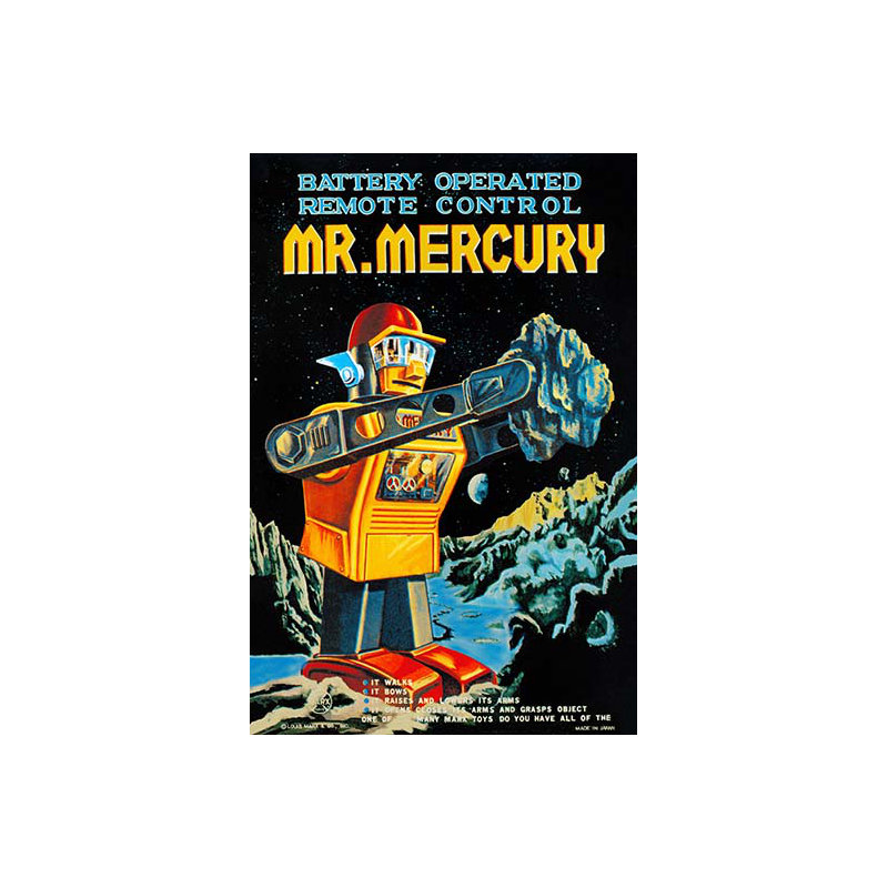 Télécommande à piles mr. mercury-impression de publicités, H 30 po x l 20 po