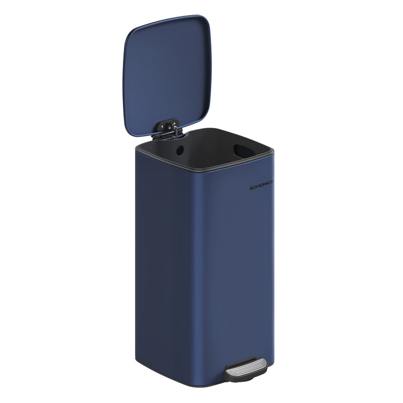 Clerfont Step On Kitchen Trash Can, 54.4cm H x 34cm W x 28.5cm D, Midnight Blue