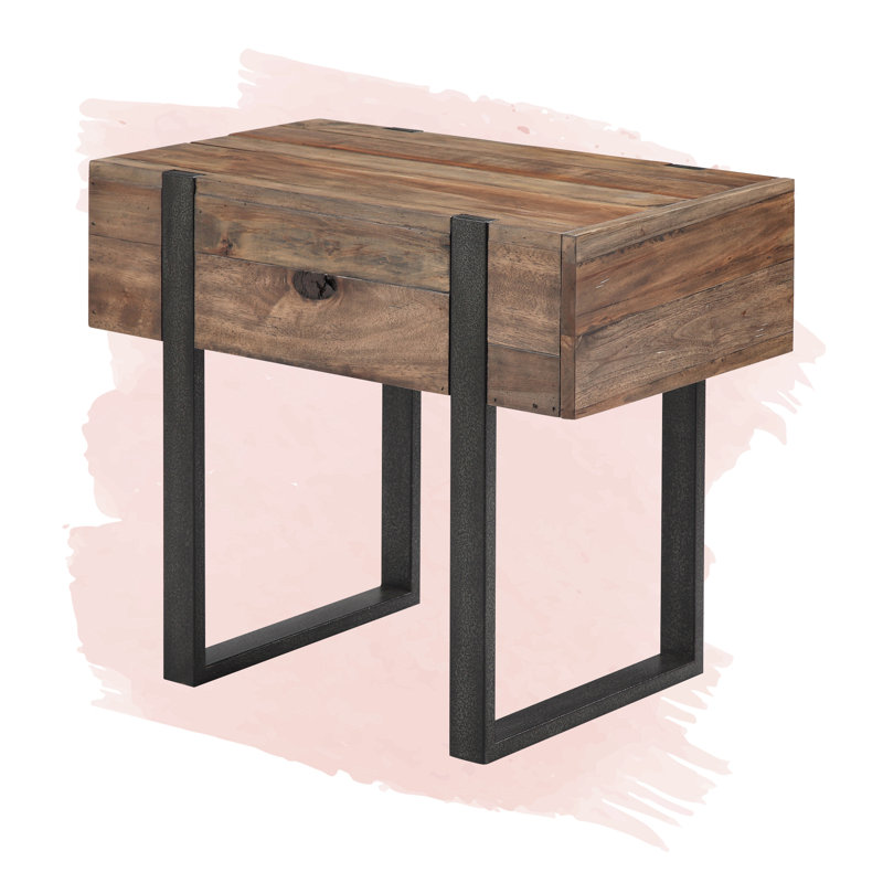 Ralls Solid Wood Top End Table with Storage
