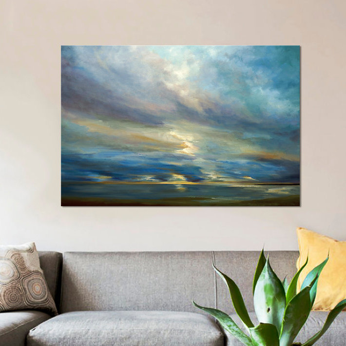 « clouds on the bay i », impression sur toile, H 18 po x l 26 po x P 1,5 po, Pas de tapis, Toile tendue