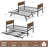 Twin Daybed with Trundle, Industrial Wood Headboard, Steel Slats Sofa Bed for Bedroom-1472575133